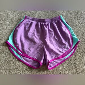 Nike Women's Lavender Running Shorts with Teal Panels